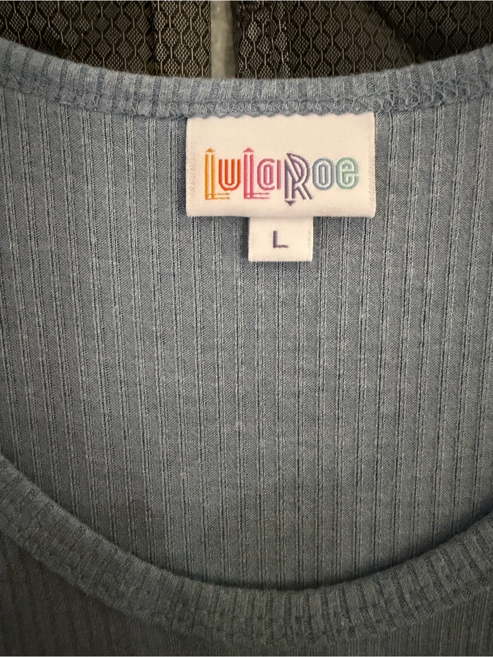 LuLaRoe Light Blue Ribbed Crew Neck Maxi Dress